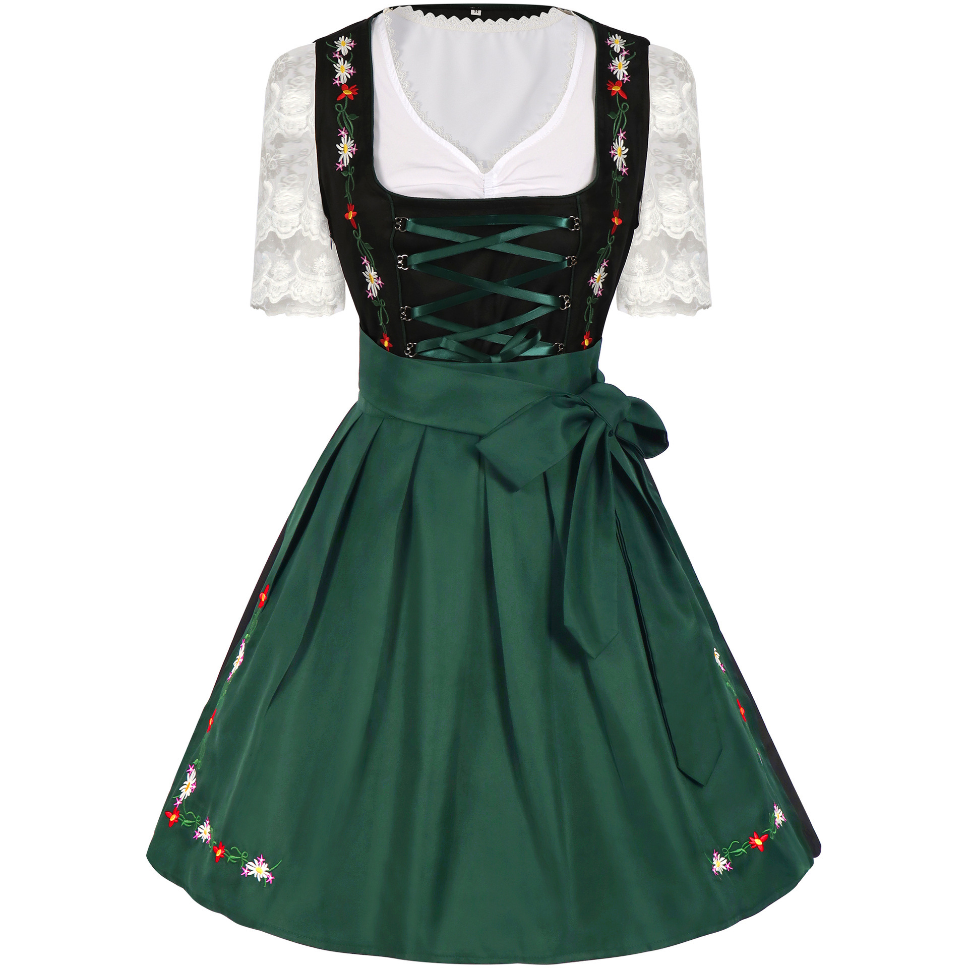 Women German Bavarian Dirndl Dress Halloween Oktoberfest Cosplay Costume